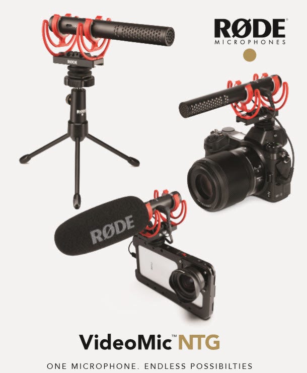 Rode VideoMic NTG On Camera Condenser Shotgun Microphone with USB 