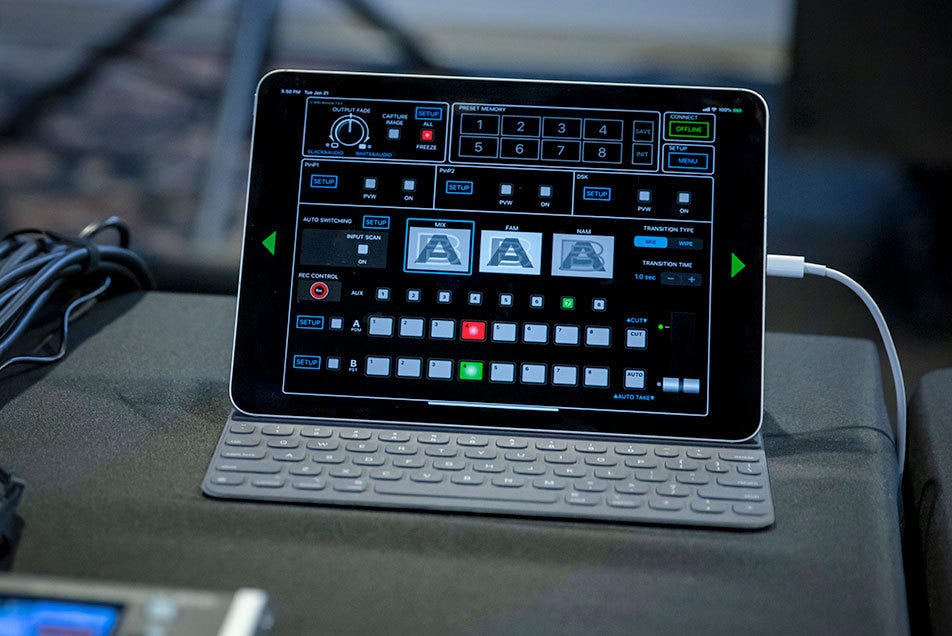 V-8HD iPad Remote Control Utility.