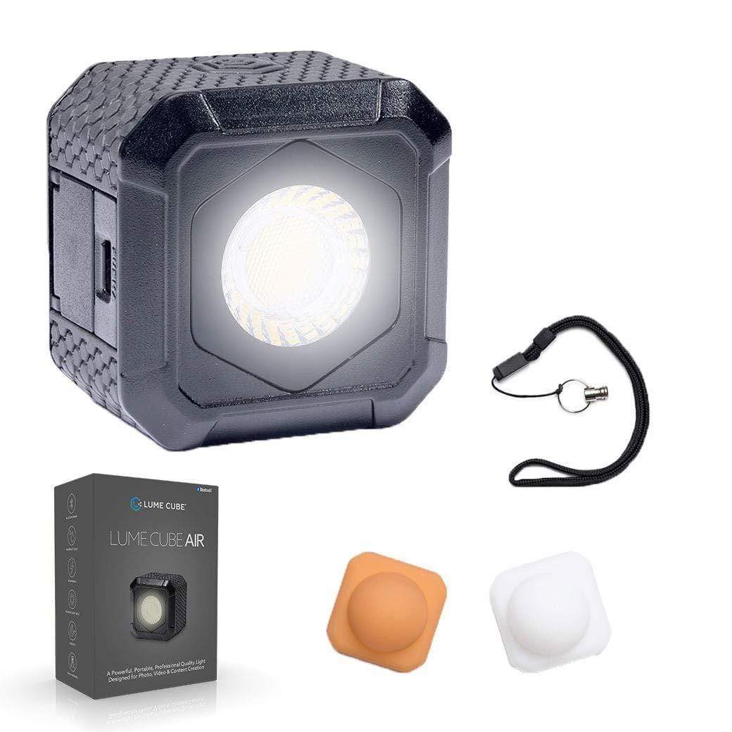 Lume Cube AIR with Diffusion Bulbs & Lanyard W/Lume Cube Hot Shoe Mount w/ Stand LCAIR11 E