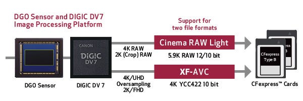 Canon Cinema RAW Light and XF-AVC Recording