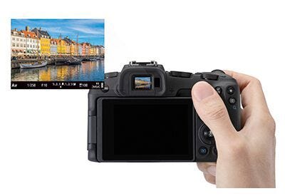 Built-in EVF with 2.36 Million Dots, Touch & Drag AF.