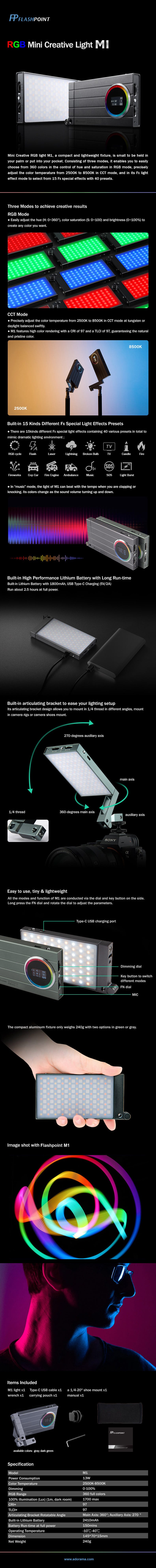 Flashpoint M1 RGB Creative Light (Godox M1)