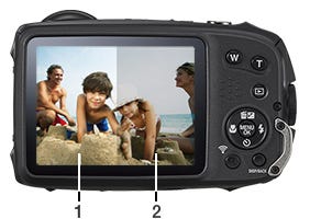 Large 3-inch 920K-dot LCD Monitor.