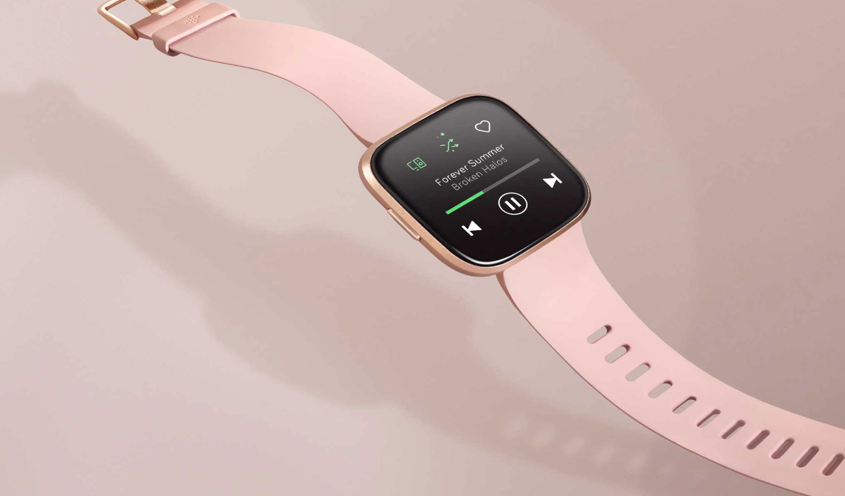 Fitbit Versa 2 Health & Fitness Smartwatch - Petal /Copper Rose Aluminum