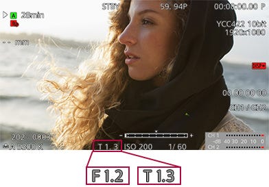 T-Value Displayed When Using EF Lenses.
