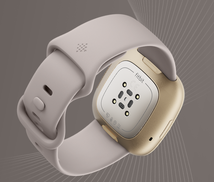 Fitbit Sense Smartwatch - Lunar White/Soft Gold Stainless Steel 