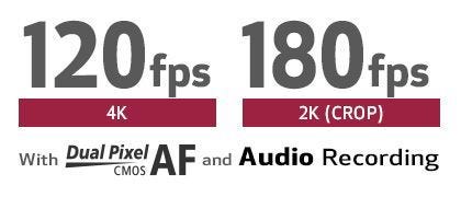 High Frame Rate; 4K 120P & 2K CROP 180P.