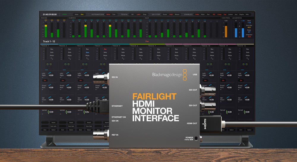 Fairlight HDMI Monitor Interface.