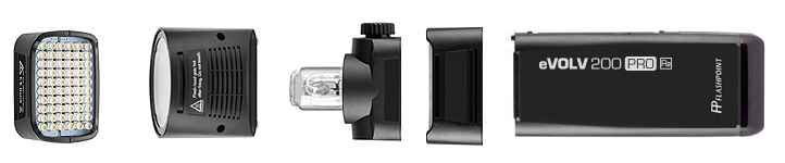 Studio Quality Interchangeable Modular Flash Heads.