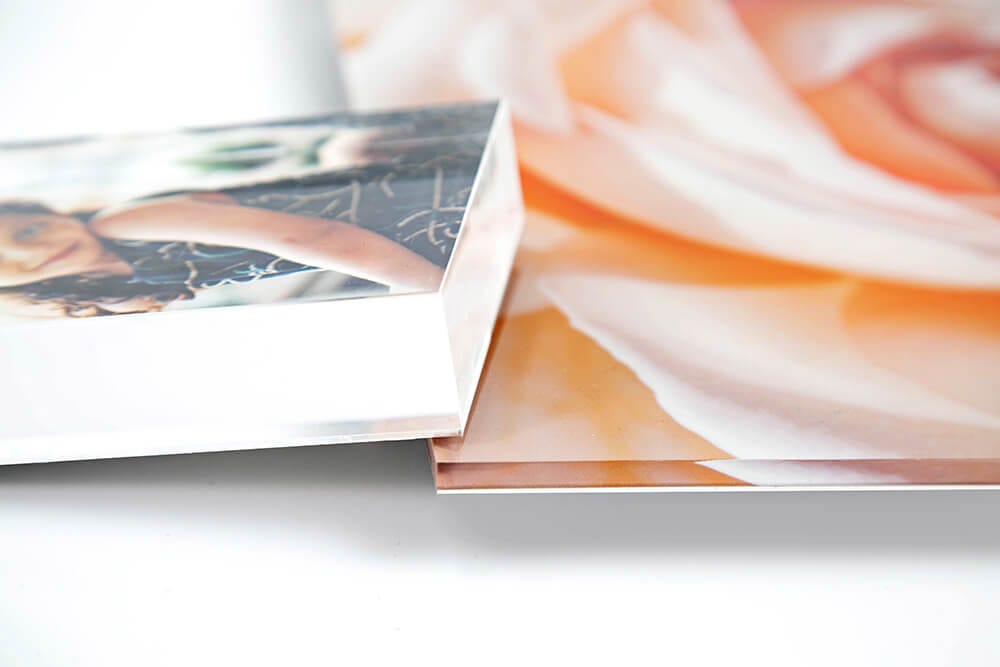 Acrylic Photo Blocks with Engraving, Photo Prints Mounted under