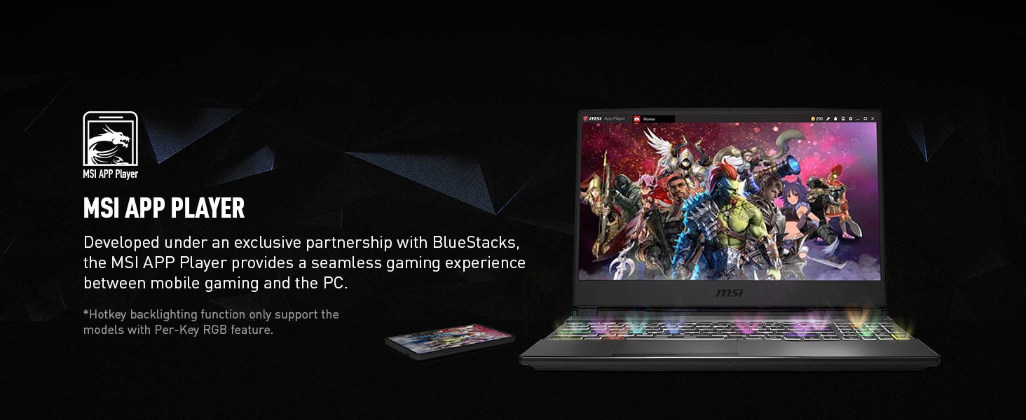 MSI App player gaming laptop