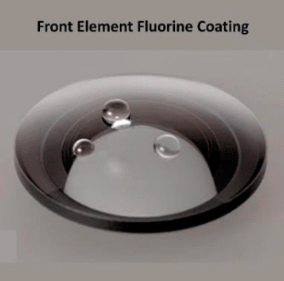 Fluorine front element coating