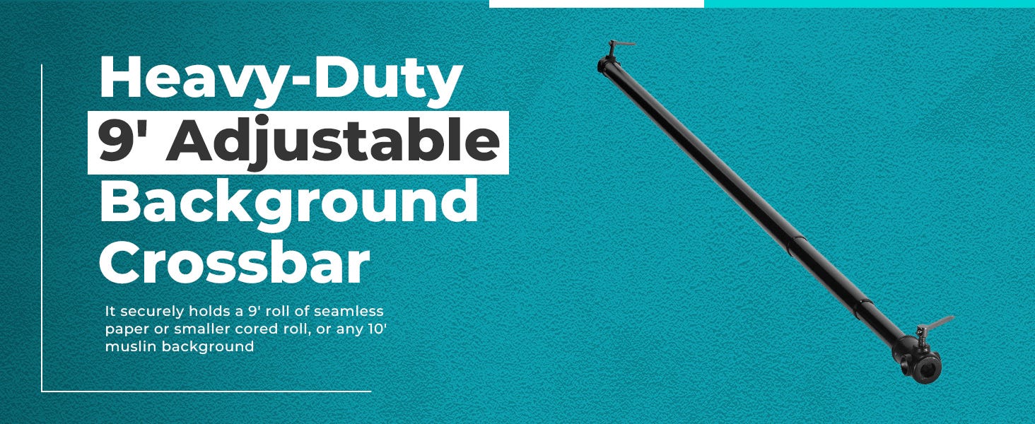 Heavy-Duty 9' Adjustable Background Crossbar