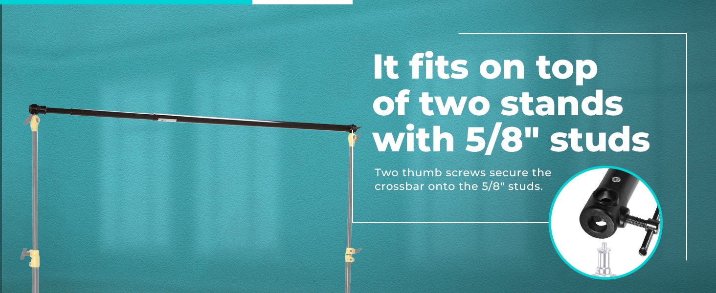 Heavy-Duty 9' Adjustable Background Crossbar