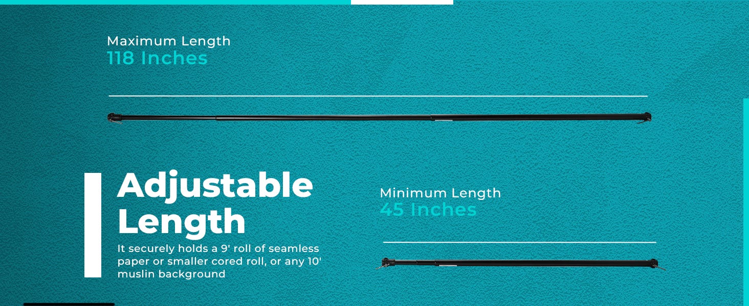 Heavy-Duty 9' Adjustable Background Crossbar