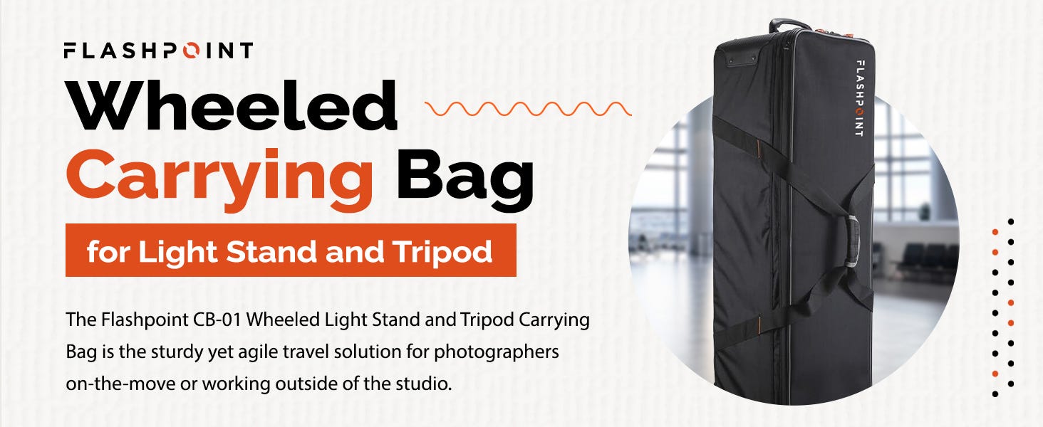 Flashpoint CB-01 Wheeled Light Stand and Tripod Carrying Bag (Black, 44.9