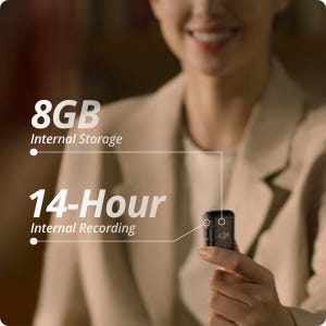 DJI Mic 2 Digital Wireless Microphone Recorder with Charging Case 11 A Recorder and Real-time Backup