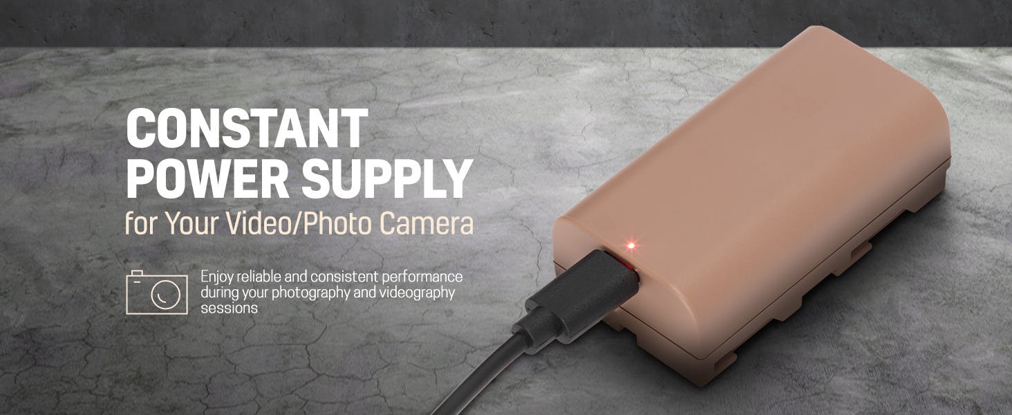 NP-F550 25.9Wh 7.4V 3500mAh Lithium-Ion Battery Pack with USB-C Port     