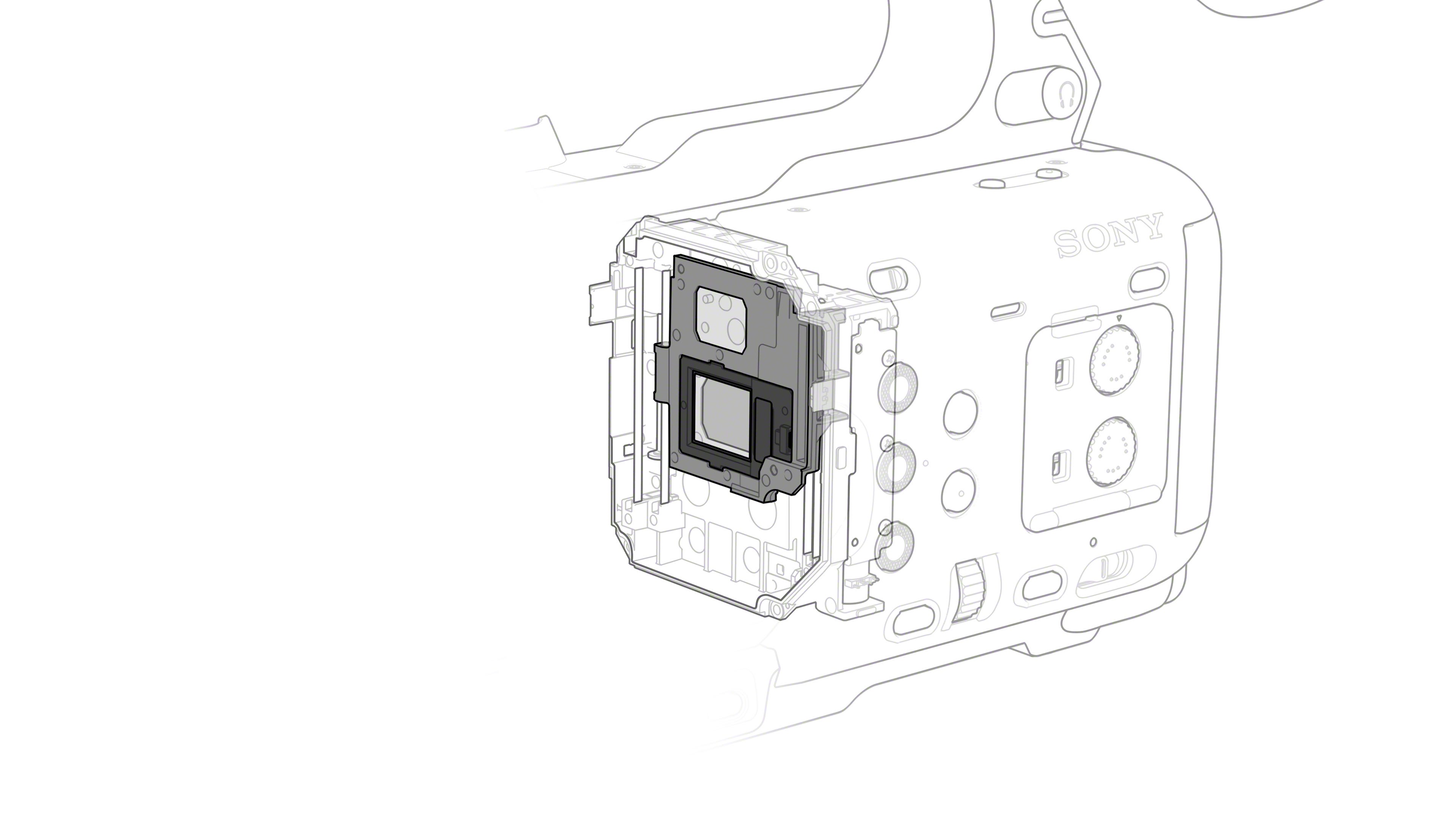 Built-in electronic variable ND filter