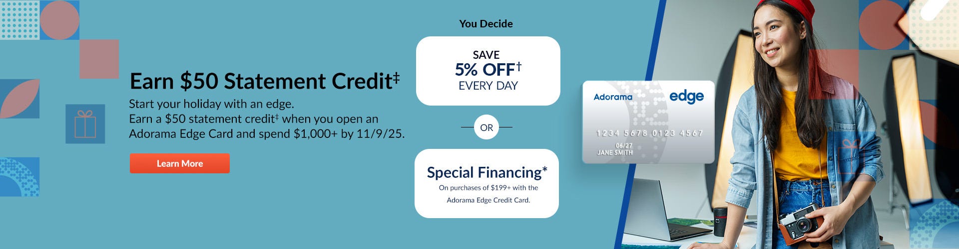 $50 statement credit adorama edge - ends 11-9