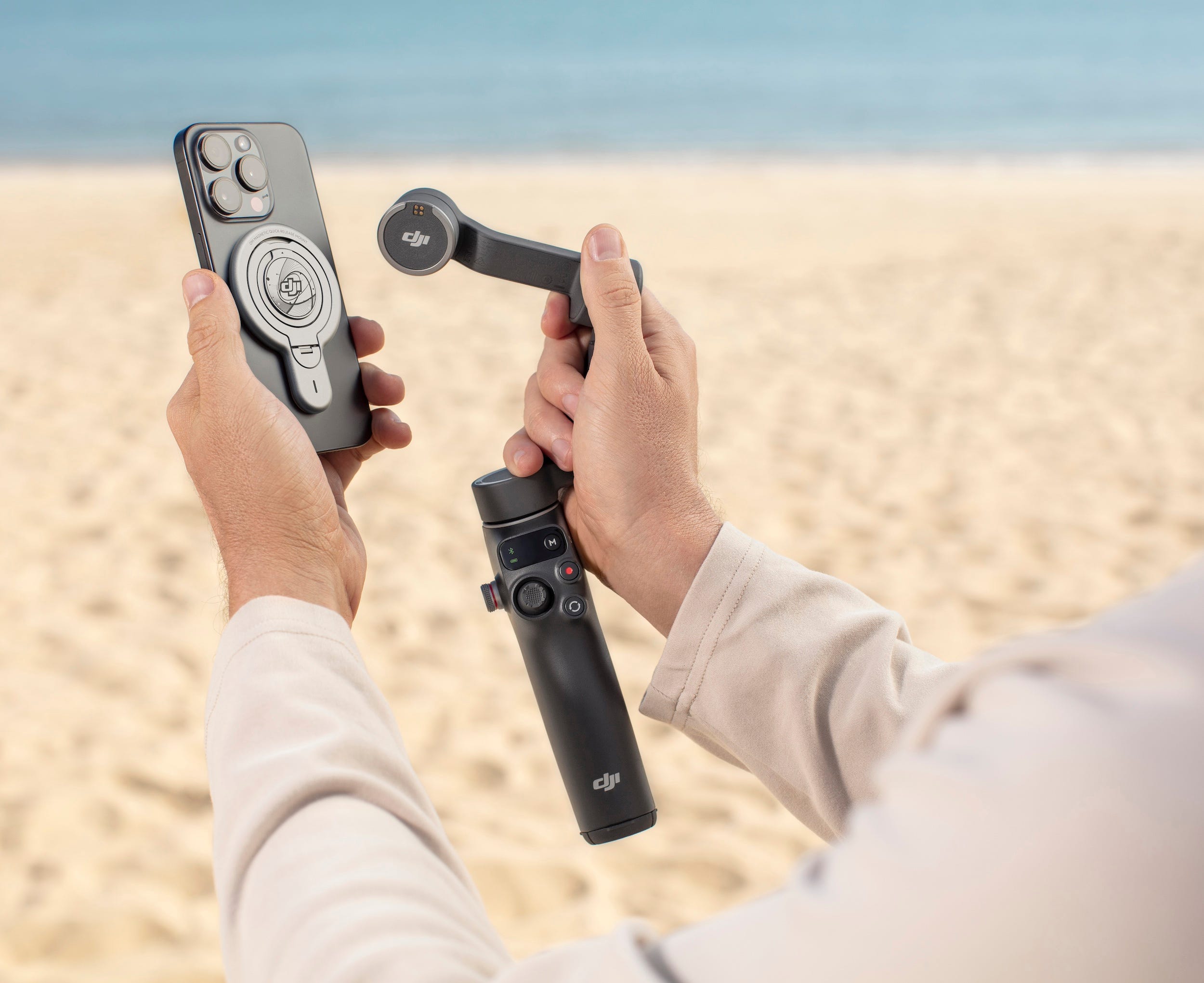 DJI Osmo Mobile 7P provides easy attachment to gimbal for iPhone users