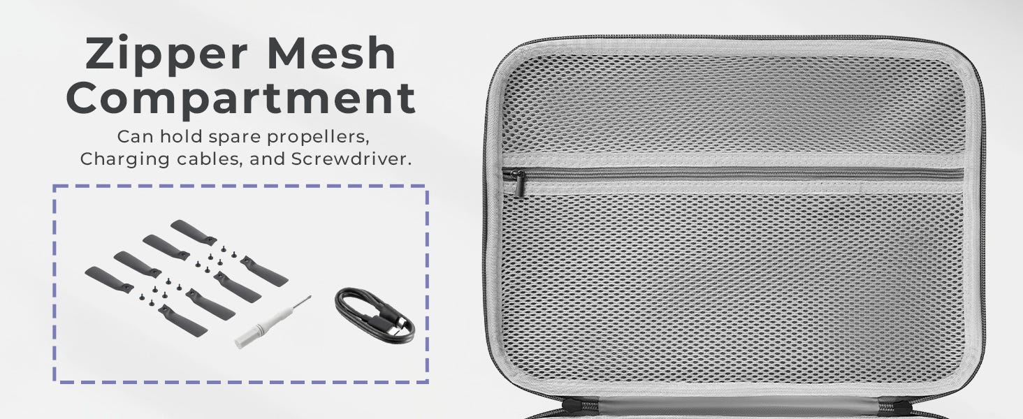 Aries Carrying Case for DJI Flip Fly More Combo, Gray
