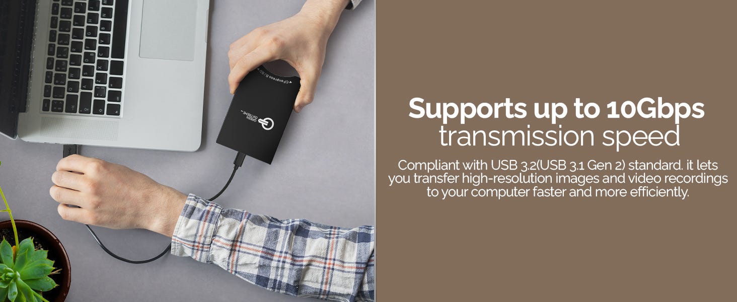 USB-C 3.2 Gen 2 CFexpress Type-B and SD UHS-II Memory Card Reader