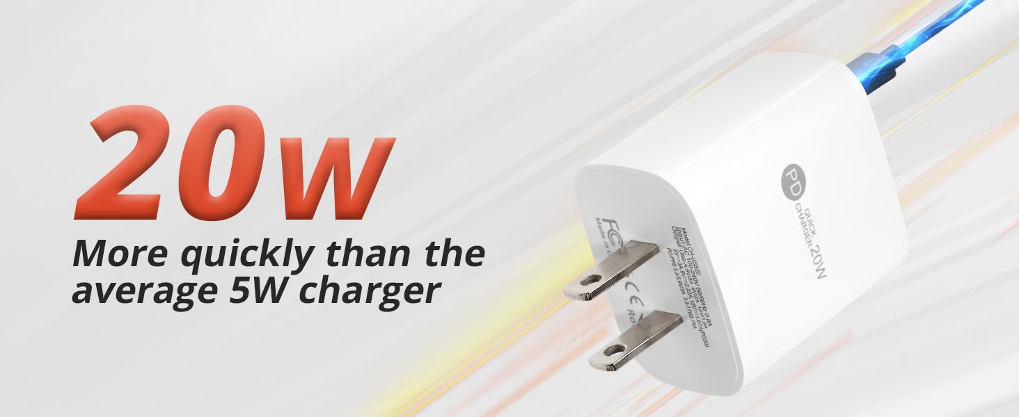  20W 2-Port USB-C/USB-A Wall Charger