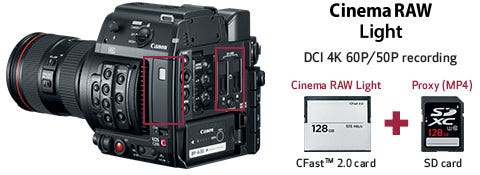 Internal 4K RAW Recording with New Cinema RAW Light