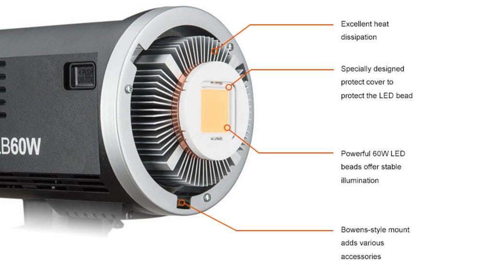 Bowens mount LED video light