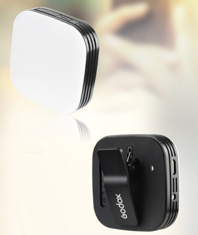 Lithium battery operated mini LED for smartphone photography