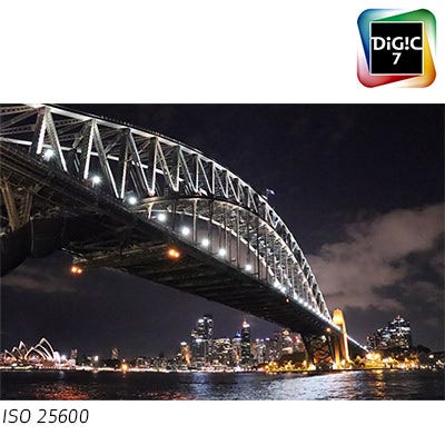 DIGIC 7 Image Processor, ISO 100–25600