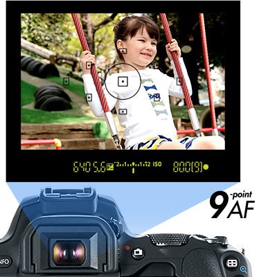 Optical Viewfinder with a 9-point AF System