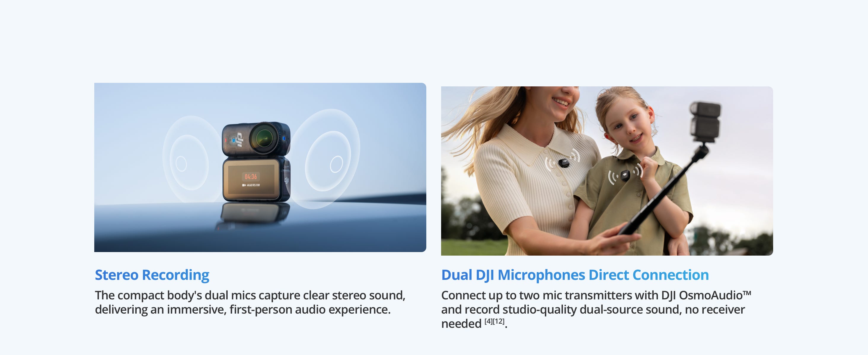 DJI Osmo Nano Action Camera microphones direct connection