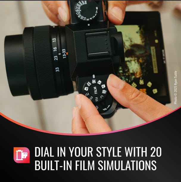Fujifilm X-T30III 20 built in film simulatons