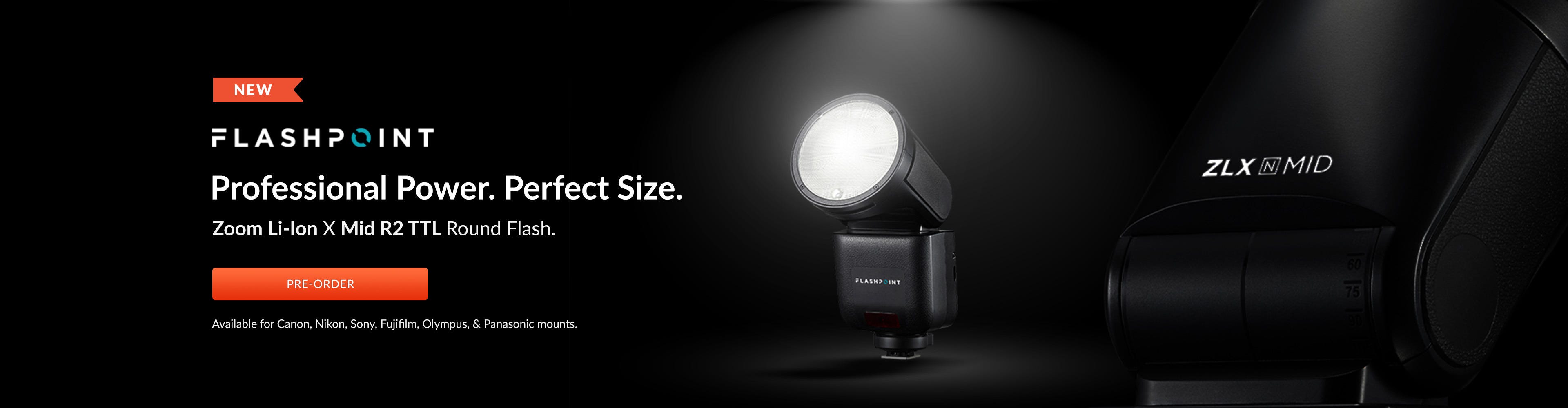 Flashpoint Zoom Li-Ion X Mid R2 TTL Round Flash NPA