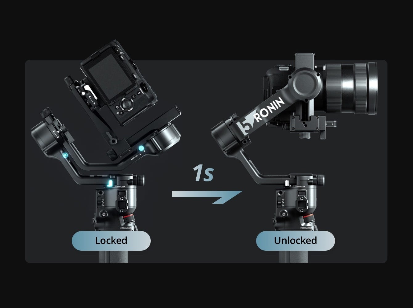 DJI RS 5 Stabilizer Automated Axis Locks