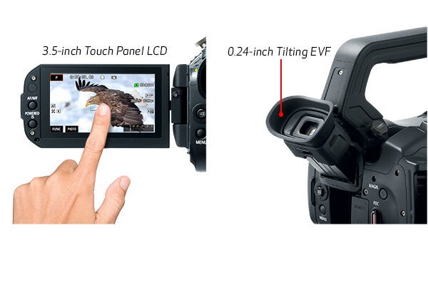 3.5-inch Touch Panel LCD and 0.24-inch Electronic Viewfinder