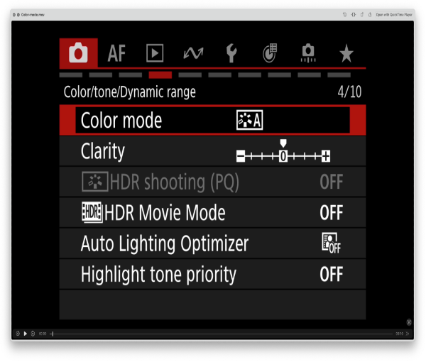 Canon EOS R6 V Camera Color Mode Button
