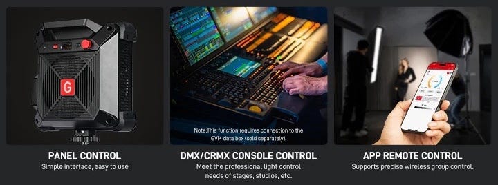 GVM F500B AIO Monolight control options