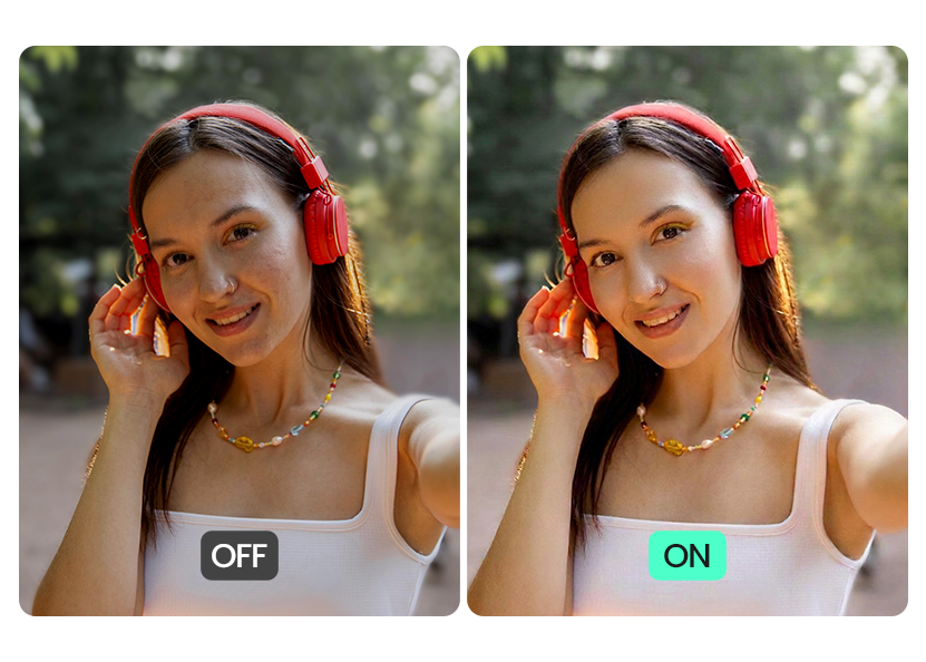 XTRA EDGE Muse 4K Action Camera face retouch