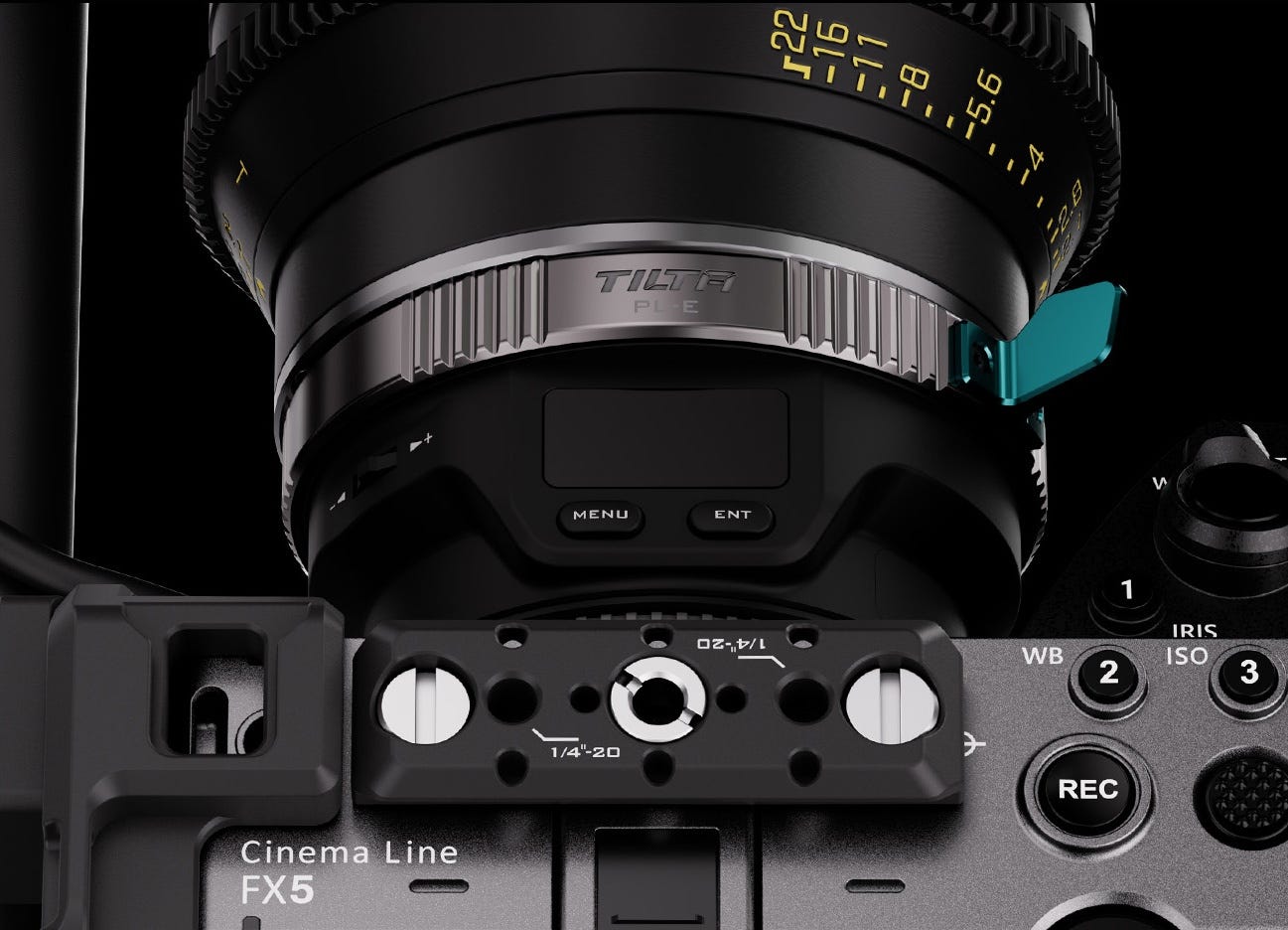 Tilta Camera Cage for Sony FX5 works with auto focus adapter