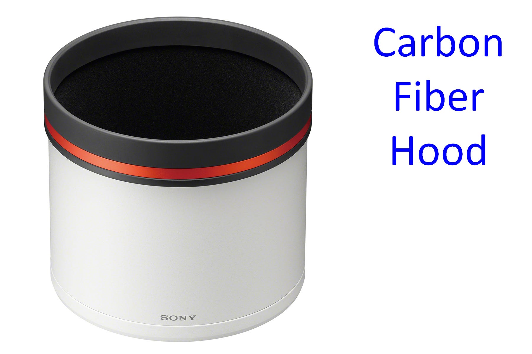 Strong, lightweight carbon fiber lens hood