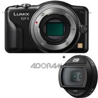 Panasonic Lumix DMC GF3 Camera Black, with 3D Lumix G 12.5mm, f/12 