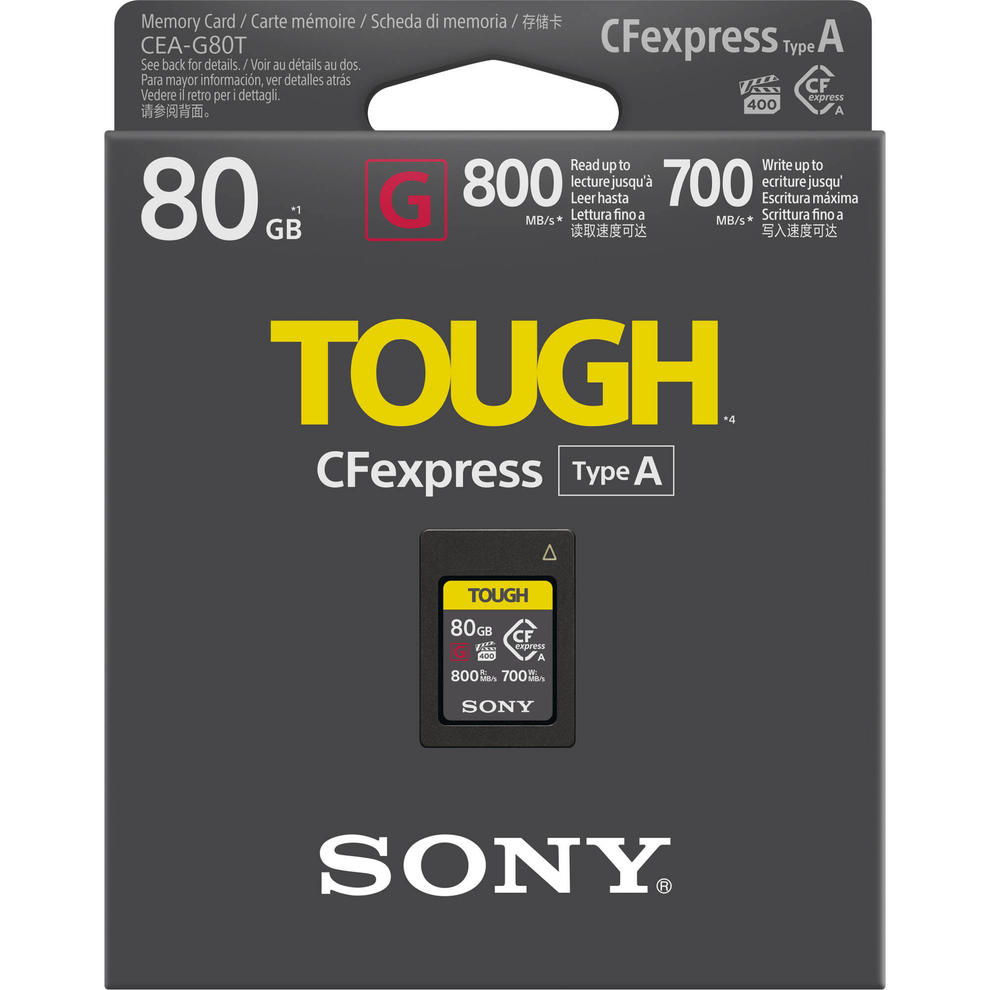 Thẻ nhớ Sony CEA-G80T CFexpress Type A 80GB - thiết kế và phụ kiện