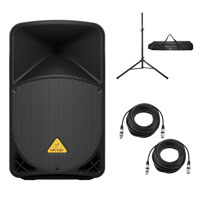 Behringer Eurolive B112W 12" 1000W Powered PA Speaker, w/Stand,2x 50' XLR Cable