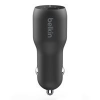 <b>New Arrival</b> - Belkin BoostCharge 37W USB-C PD and USB-A Car Charger with PPS, Black