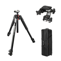 Manfrotto 055 3-Section Al Tripod, with 056 3D Head,30" Tripod & Lightstand Case