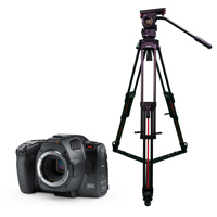 Blackmagic Design Pocket Camera 6K G2 with Teris TS-H12CF-Q CF 75mm Video Tripod