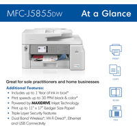 Brother MFC-J5855DW INKvestment Tank All-In-One Duplex Color Inkjet Printer